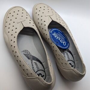 Women's Ortholite Gray Flats Leather Eyelets Size 9